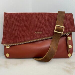 Hammitt Los Angeles Dillon Leather and Suede 6-Way Crossbody Bag Brown Tan Wine